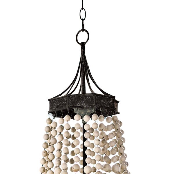 Wood Beaded Chandelier